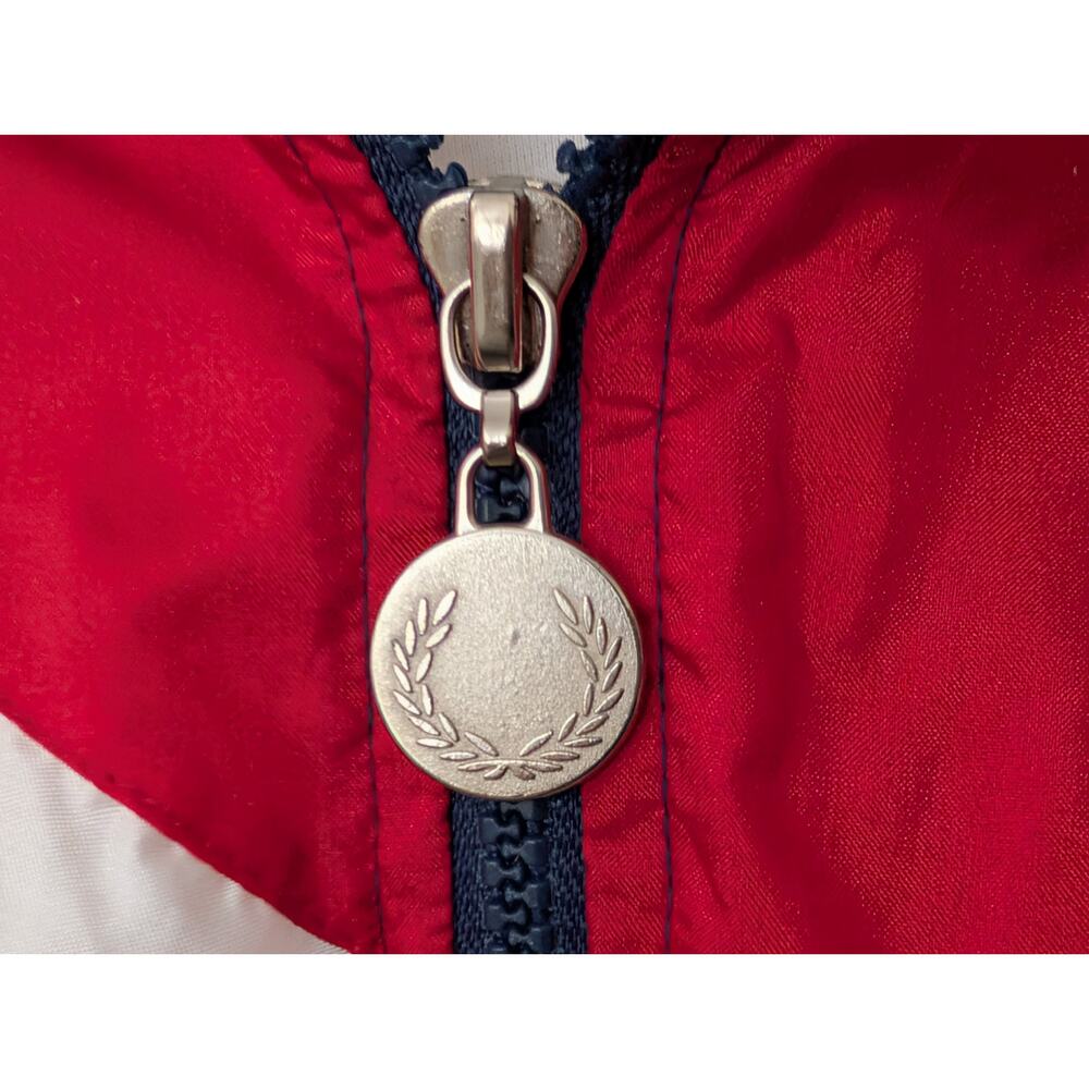 Vtg 90s Fred Perry Colorblock Track Jacket - Navy Red White - Men's M - Unisex - Picture 5 of 16